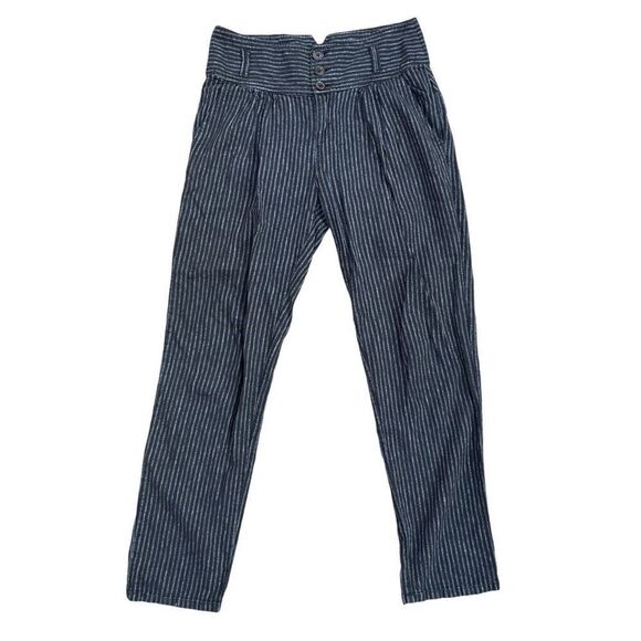Sundance Striped Linen Cotton Pleated Pants Trousers - Picture 1 of 10